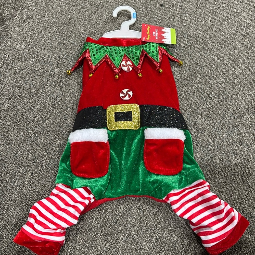 Happy Howlidays Christmas dog elf outfit Small new nwt
